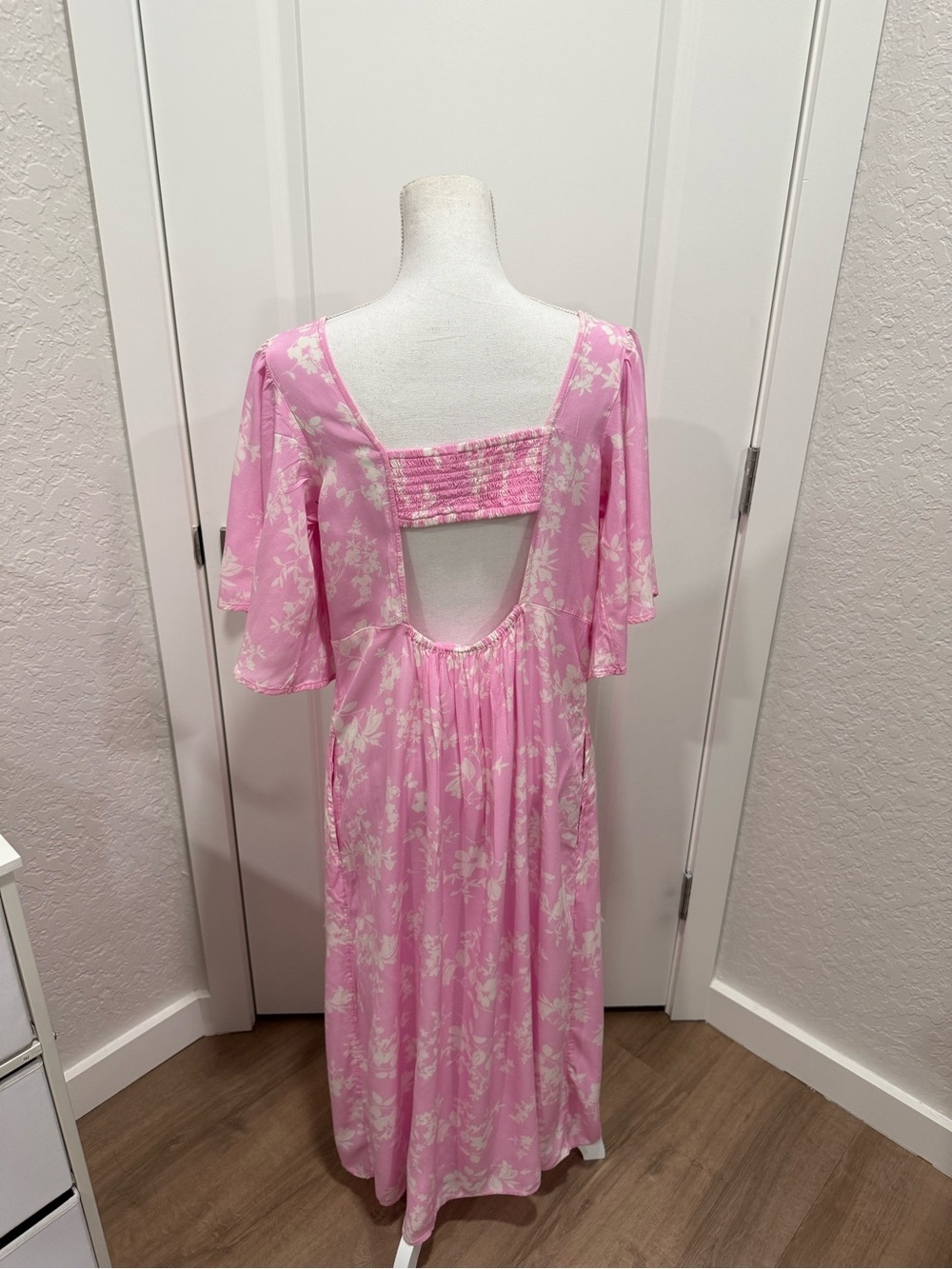 a new day Pink Floral Maxi Dress  Size XL Cottage  Romantic Feminine - Picture 4 of 7